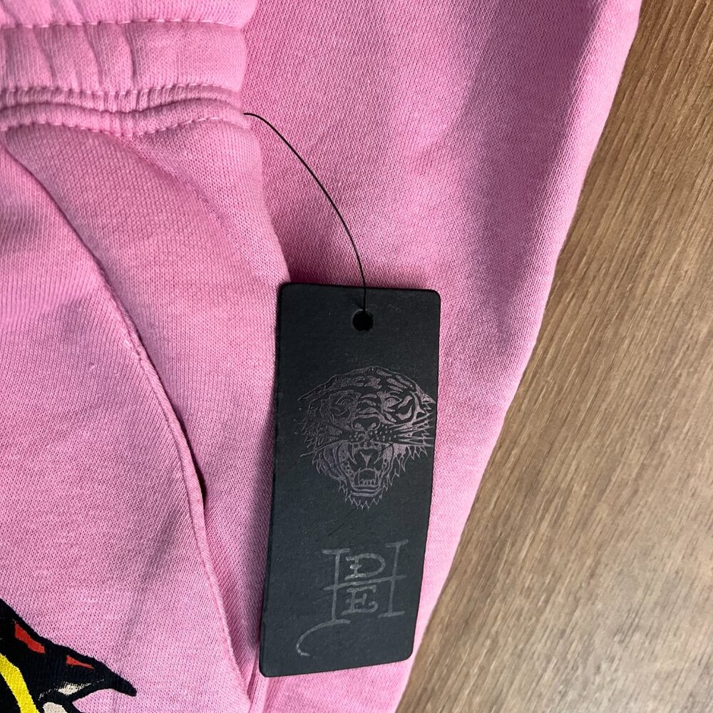 NEW Ed Hardy Tiger Tattoo Wide Leg Pink Jogger Sweatpants Y2K - Picture 10 of 15